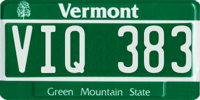 VT license plate VIQ383