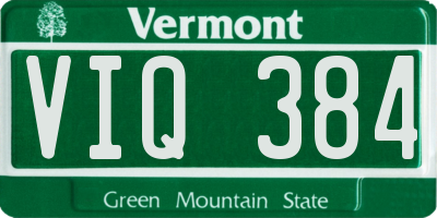 VT license plate VIQ384