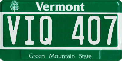 VT license plate VIQ407