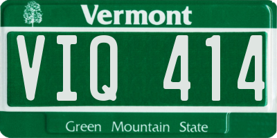 VT license plate VIQ414