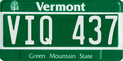 VT license plate VIQ437