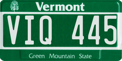 VT license plate VIQ445