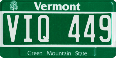 VT license plate VIQ449