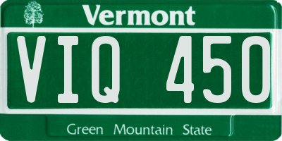 VT license plate VIQ450