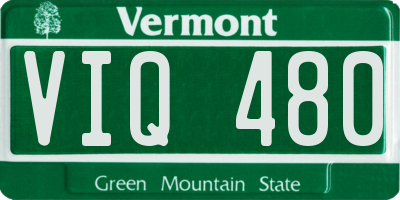VT license plate VIQ480
