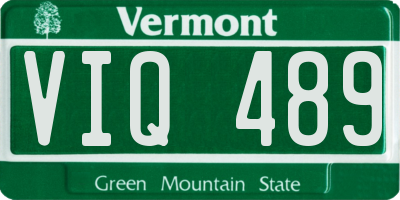 VT license plate VIQ489
