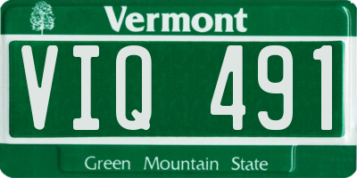 VT license plate VIQ491