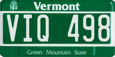 VT license plate VIQ498