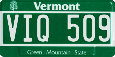 VT license plate VIQ509