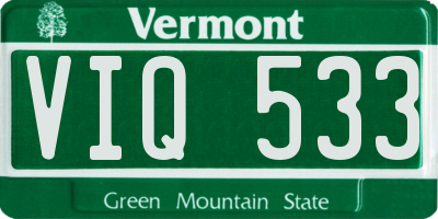 VT license plate VIQ533