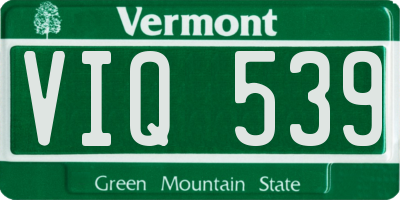 VT license plate VIQ539