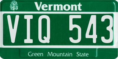 VT license plate VIQ543