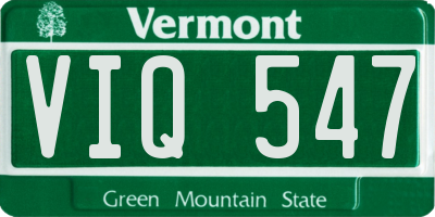 VT license plate VIQ547