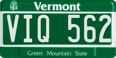 VT license plate VIQ562