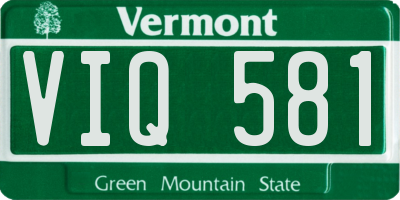 VT license plate VIQ581