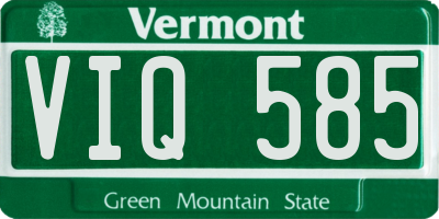 VT license plate VIQ585