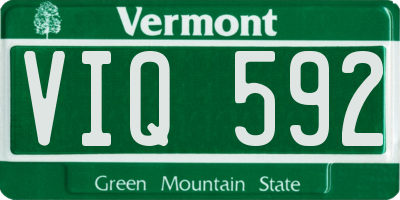 VT license plate VIQ592