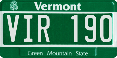 VT license plate VIR190