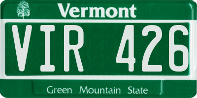 VT license plate VIR426