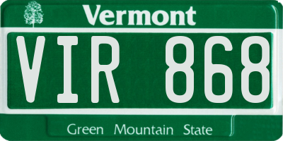 VT license plate VIR868