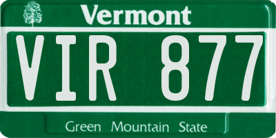 VT license plate VIR877