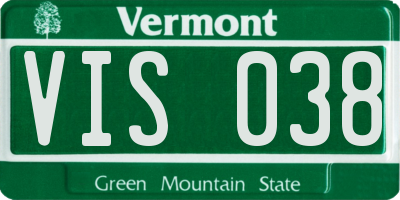 VT license plate VIS038