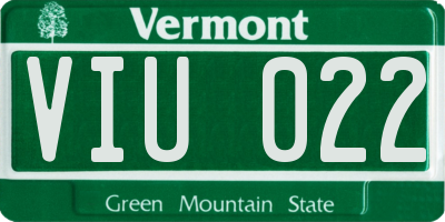 VT license plate VIU022