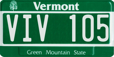 VT license plate VIV105