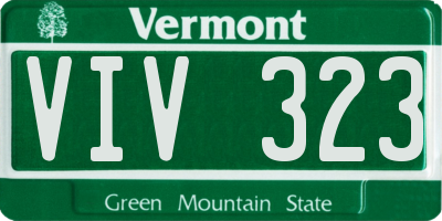 VT license plate VIV323