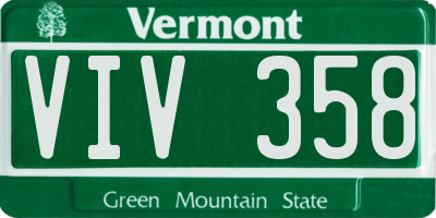VT license plate VIV358