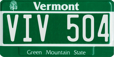 VT license plate VIV504