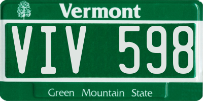 VT license plate VIV598