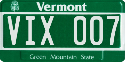 VT license plate VIX007