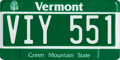 VT license plate VIY551