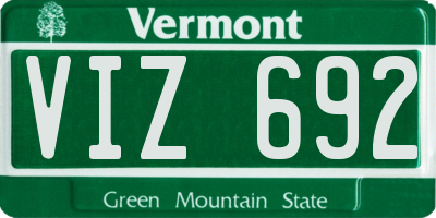 VT license plate VIZ692