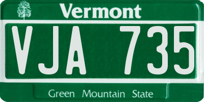 VT license plate VJA735