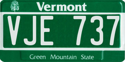 VT license plate VJE737