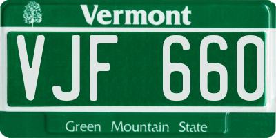 VT license plate VJF660