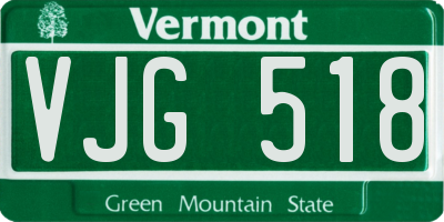 VT license plate VJG518