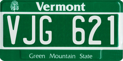 VT license plate VJG621