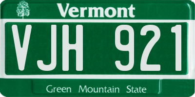 VT license plate VJH921