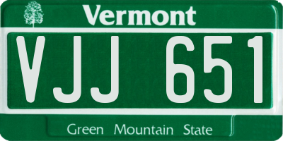 VT license plate VJJ651