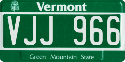 VT license plate VJJ966