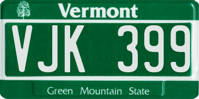 VT license plate VJK399