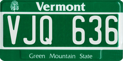 VT license plate VJQ636