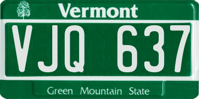 VT license plate VJQ637