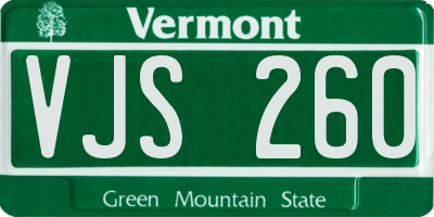VT license plate VJS260