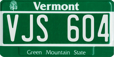 VT license plate VJS604
