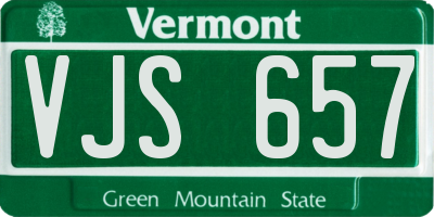 VT license plate VJS657