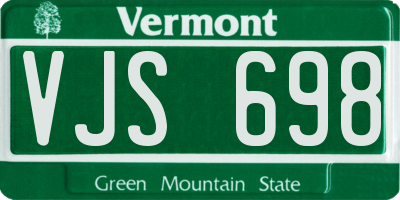 VT license plate VJS698